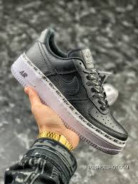 Nike Air Force 1 Black Low Top Pin En Shoes