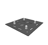 Global Truss Multi-Hole Aluminum Base Plate for F24/F34/F44P Truss (17",  Black Powder Coat)