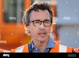 Simon Trott, Rio Tinto Chief Executive Officer-Iron Ore speaks at a press  conference during a visit to Gemco Rail in Perth, Tuesday, June 13, 2023.  (AAP Image/Richard Wainwright) NO ARCHIVING Credit: Australian