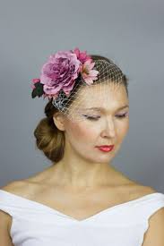 Pink Mauve Purple Bridal Fascinator Headband Tiara Wedding Bridesmaids  Toddler Headpiece Hair Accessories Birdcage Veil Headband