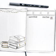 Bullet Journal Entertainment Tracker Reading Tracker Book Tracker Movie Tracker Tv Series Tracker Listas De Leitura Diarios De Leitura Ideias Para Diarios