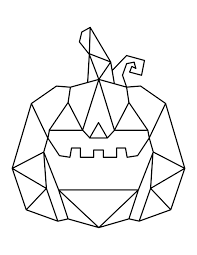 Free jack o lantern coloring pages to print. Printable Happy Geometric Jack O Lantern Coloring Page