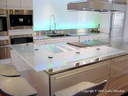 Stainless Steel Kitchen Countertops Floating Glass Supports Glass Countertops Countertops Kitchen Design Small
