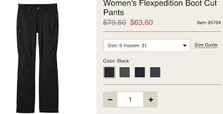 Womens Flexpedition Boot Cut Pants Black 006 031