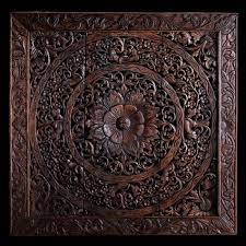 Panneau En Teck Travaille Carved Wall Art Carved Wood Wall Art Wood Panel Wall Decor