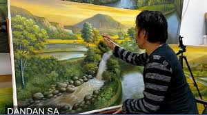 Jual lukisan dan kami menerima pesan lukisan, gambar ilustrasi, lukis foto, lukis wajah, lukis kain, dll. Melukis Lukisan Pemandangan Alam Indah Beautiful Landscape Painting By Dandan Sa Youtube