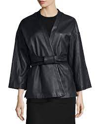 Adam Lippes Leather Kimono Jacket W Belt Jackets Kimono Jacket Tops Designs