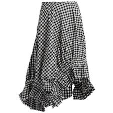 Black And White Gingham Midi Skirt Marques Almeida Ruffle Trim Gingham Midi Skirt 354 Liked On Polyvore Featuring Skirts Black White Asymmetrical R Fashion Frilly Skirt Calf Length Skirts