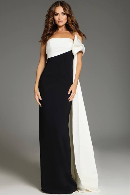 One-Shoulder Cape Gown with Elegant Bodice 38864 | Jovani