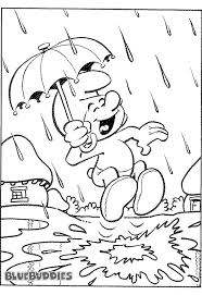 Learning materials for your early learner. Rainy Day Smurf Coloring Page Bluebuddies Com Coloring Home