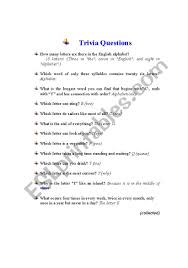 Ask questions and get answers from people sharing their experience with grapefruit. English Worksheets Alphabet Trivial Questions With Answers Part I