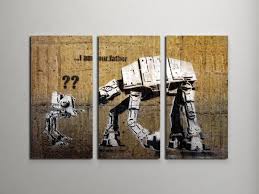Es handelt sich um eine reproduktion mit. Banksy I Am Your Father Star Wars Triptych Canvas Wall Art Pingoworld