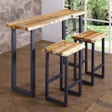 Mobilier Pub 3 Pieces A Bords Naturels Pour Salle A Manger Pub Dining Set Dining Set Pub Set