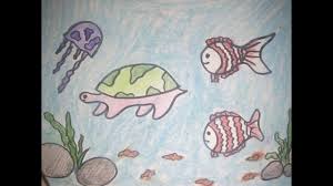 Seri mewarnai gambar binatang laut. Belajar Cara Menggambar Dan Mewarnai Pemandangan Bawah Laut Anak Tk Sd Youtube