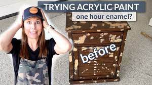 Painting Furniture With Acrylic Paint One Hour Enamel Youtube