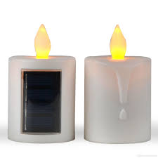 High Quality Solar Powered Pillar Indoor Led Candle For Home Christmas Window Decoration With Amber Yellow Flickering Light Rose Candle Rose Candles From Telosmacandle 7 04 Dhgate Com