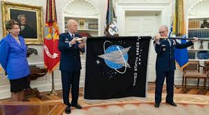 President donald trump and senior military leaders unveiled the us space force flag, which resembles the iconic emblem from star trek. More Than 2 400 Airmen To Transfer To U S Space Force In September Spacenews