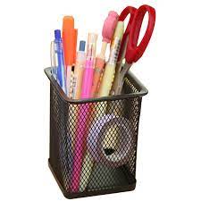So a pen holder, container, or desk organizer is most needed in our workplace. 1pcs Pen Holders Desk Organizer Pen Pencil Holder Storage Tray Desktop Office Metal Mesh Black Hollow Out Container Desktop Tool Home Office Storage Aliexpress