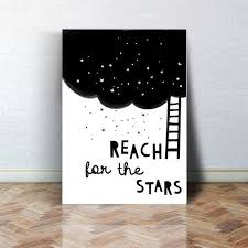 Black And White Painting Easy For Kids Nursery Wall Art Reach For The Stars Black And White Etsy Simple Canvas Paintings Diy Canvas Art Canvas Painting Diy
