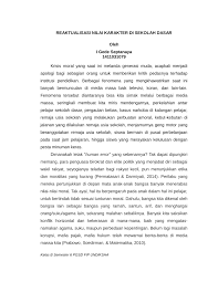 Tersisihnya budaya betawi karena adanya globalisasi. Pdf Esai Reaktualisasi Nilai Karakter Di Sekolah Dasar 1411031079