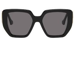 image of kính gucci oversized sunglasses black/dark grey gg0956s 003