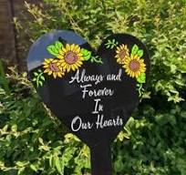 Sunflower Memorial Grave Marker / Outdoor Plaque