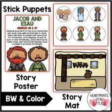 Jacob and Esau Bible Story Retelling Activities by Heartprints for Littles