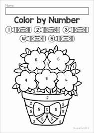 Color By Number Spring Coloring Worksheets For Kindergarten Preschool Colors Preschool Activities