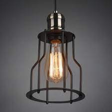 Vintage Industrial Metal Cage Ceiling Pendant Light Chandelier Lighting Fixture Industrial Pendant Lamps Lamp Iron Pendant Light