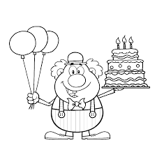 Leuk Voor Kids Een Clown Met Ballonnen En Taart