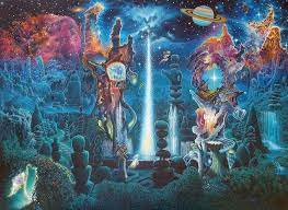 My medium is oil on canvas. The Garden In The Valley Of The Stars Painting By James Mccarthy