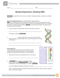 Plate tectonics worksheet answer key glencoe worksheet. Building Dnase Gizmo 2018 Name Date Student Exploration Building Dna Vocabulary Double Helix Dna Enzyme Mutation Nitrogenous Base Nucleoside Nucleotide Studocu