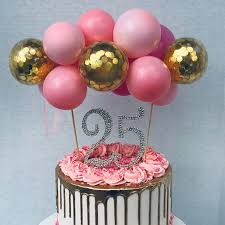 Black And Gold Balloon Cake Topper Balloon Cake Topper Confetti 5 Party Birthday Wedding Etsy Balloon Cake Cake Toppers 25th Birthday Cakes
