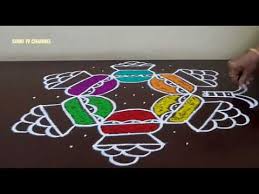 This pongal kolam design features six brewing sweet pots, drawn forming a circular design. 11 6 Dots Kolam For Pongal Simple Pongal Pot Rangoli Interlaced Dots How To Draw Youtube