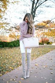 Cozy Sweater And Over The Knee Boots For Winter Southern Curls And Pearls Pretty Winter Outfits Cute Valentines Day Outfits Winter Outfits