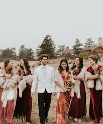 Luxe Velvet Bridesmaids Dresses By Jenny Yoo These Stunning Gowns In This Rustic Shade Called Eng Bridesmaid Velvet Bridesmaid Dresses Red Bridesmaid Dresses