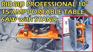 Ridgid 10 15 Amp Portable Table Saw With Stand Model R4513 Youtube
