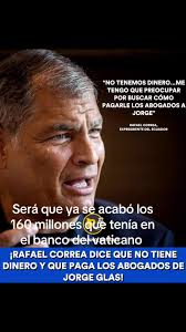 Rafael Correa revela problemas económicos y apoyo a Glas