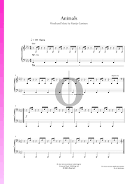 Animals Sheet Music Piano Solo Pdf Download Streaming Oktav