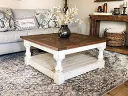 12 rustic coffee tables that instantly add farmhouse flair to a room. Rustic Baluster Farmhouse Coffee Table Special Walnut Square Lovemade14