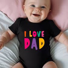 I Love Dad Cute Baby Bodysuit, Newborn Outfit, Father's Day Gift, Daddy  Girl Shirt, Husband Pregnancy Announcement Gift for Dad From Baby