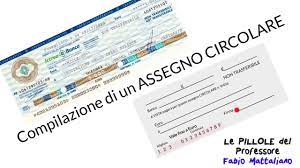 Ritirare il libretto degli assegni; Compilazione Assegno Circolare Youtube