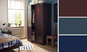 Chambre bleue avec tête de lit en bois. Quelles Couleurs Se Marient Avec Le Marron M6 Deco Fr