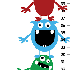 Childrens Growth Chart Cute Little Monsters Idealpin