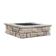 Pavestone Rumblestone 38 5 In X 21 In Square Concrete Fire Pit Kit No 5 In Cafe Rsk50769 The Home Depot Fire Pit Kit Square Fire Pit Outdoor Fire Pit
