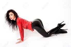 Best video hot yoga, gymnastics girls on girls4contortion online. Sexy Flexible Brunette In Black And Red Latex And Boots Whit Stock Photo Picture And Royalty Free Image Image 31938828