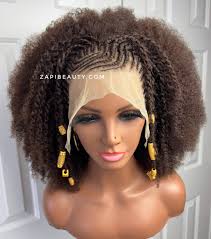 12 Nubian Queen Cornrow 4b 4c 13x4 Frontal Wig 300% Density