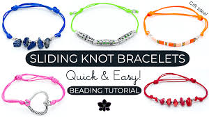 For a bracelet the cord will be in a loop and if you tie the normal fisherman's knot and pull the ends apart the 2 individual knots will pull apart and the loop will get smaller and if you pull the ends within the loop the loop will get. How To Make A Sliding Knot Bracelet Tutorial Quick Easy Nib Bit Superduo Seed Bead