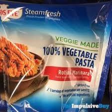 Birds Eye Veggie Made Mac And Cheese Review Birds Eye Steamfresh Veggie Made 100 Vegetable Pasta Rotini Marinara Jpg Fast Food Reviews Veggie Pasta Recipes Food Reviews