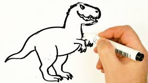 How To Draw T Rex Very Easy Drawing Dinosaur On A Whiteboard Very Easy Drawing Easy Drawings Drawings